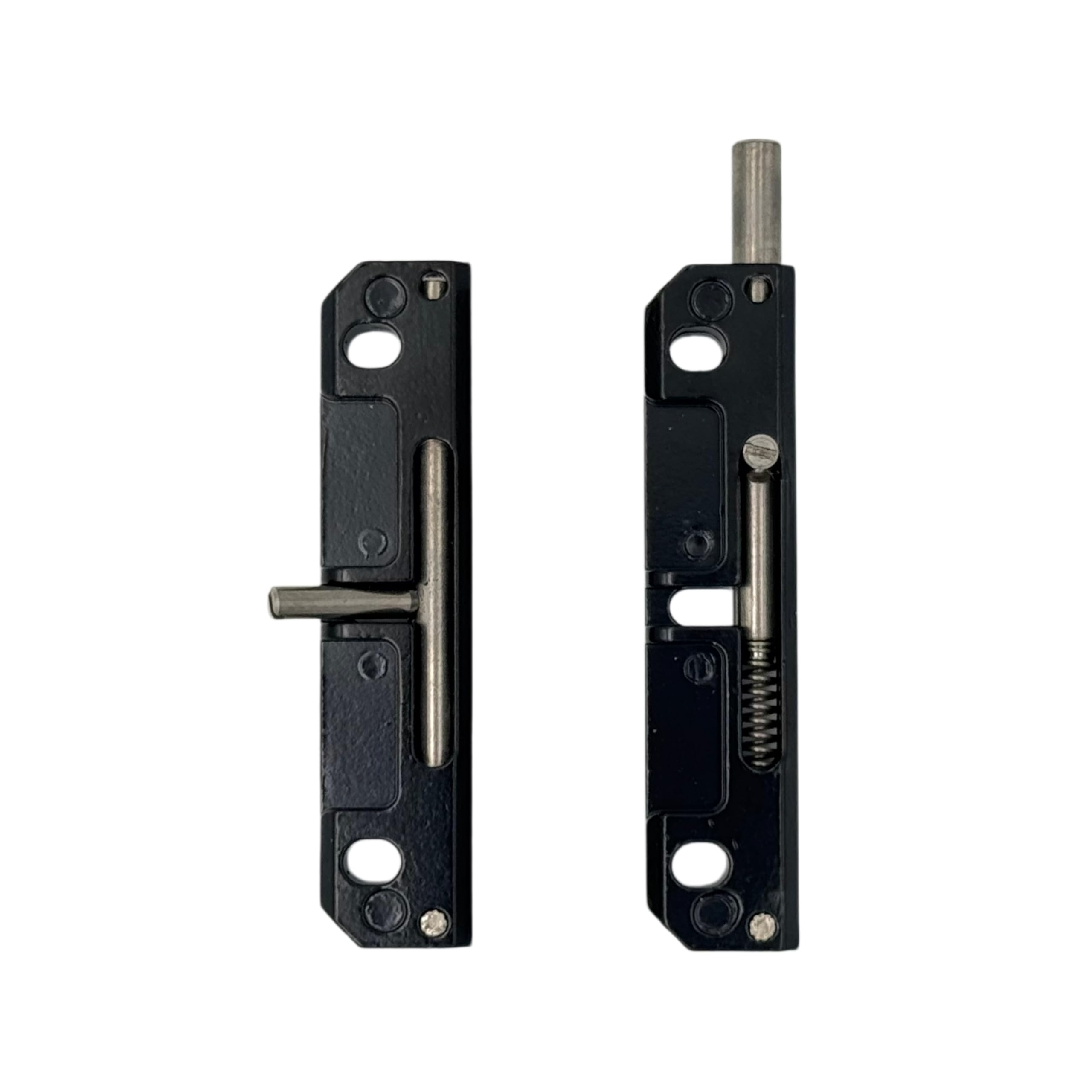 Heiixiao 2 Pack 3-1/8" Left Spring Loaded Barrel Bolt, Zinc Alloy Automatic Flush Bolt Latch