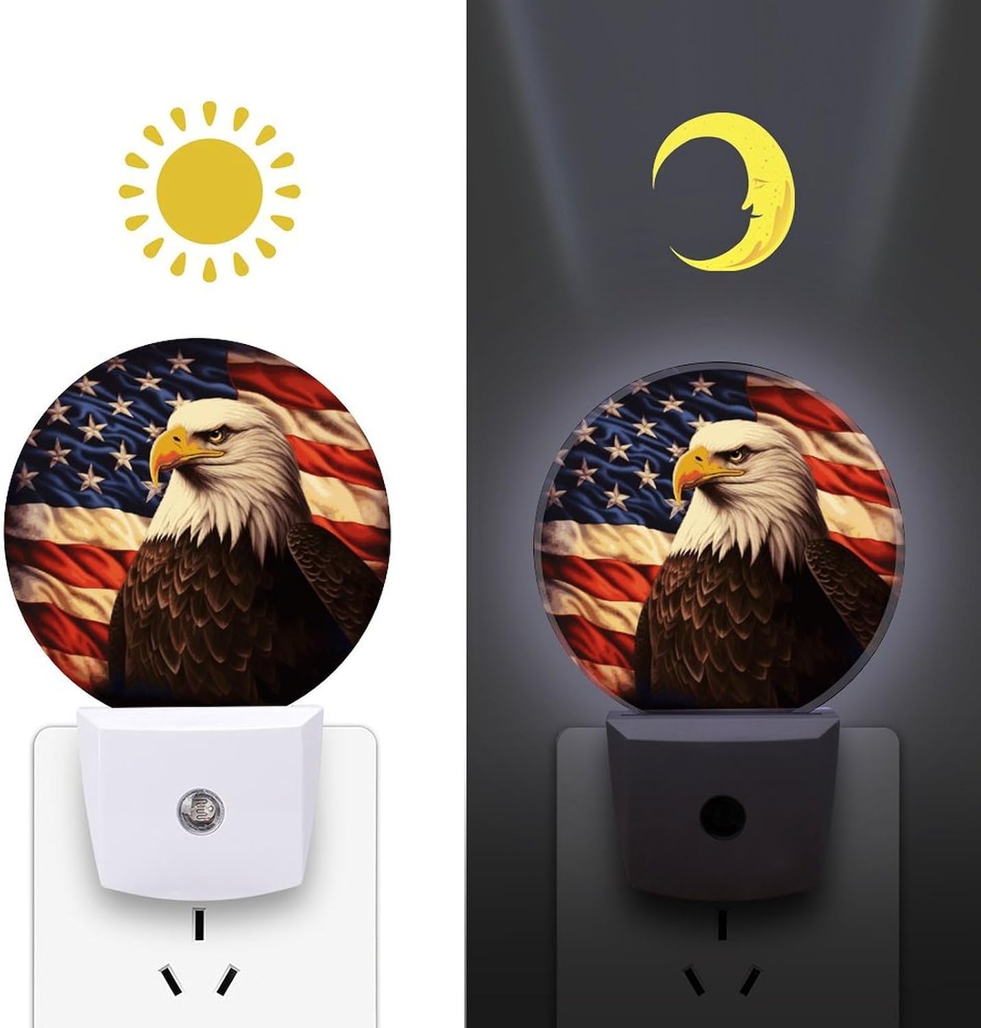 Flag and Eagle Plug-in LED Nightlight Wall Night Light image 3