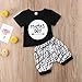 PDTXCLS Yasirona Baby Boys Outfit MAMAS Boy Pint Short Sleeve T-Shirt+Striped Leggings Pants Clothes Sweatsuit Set (Black, 0-6 Months)