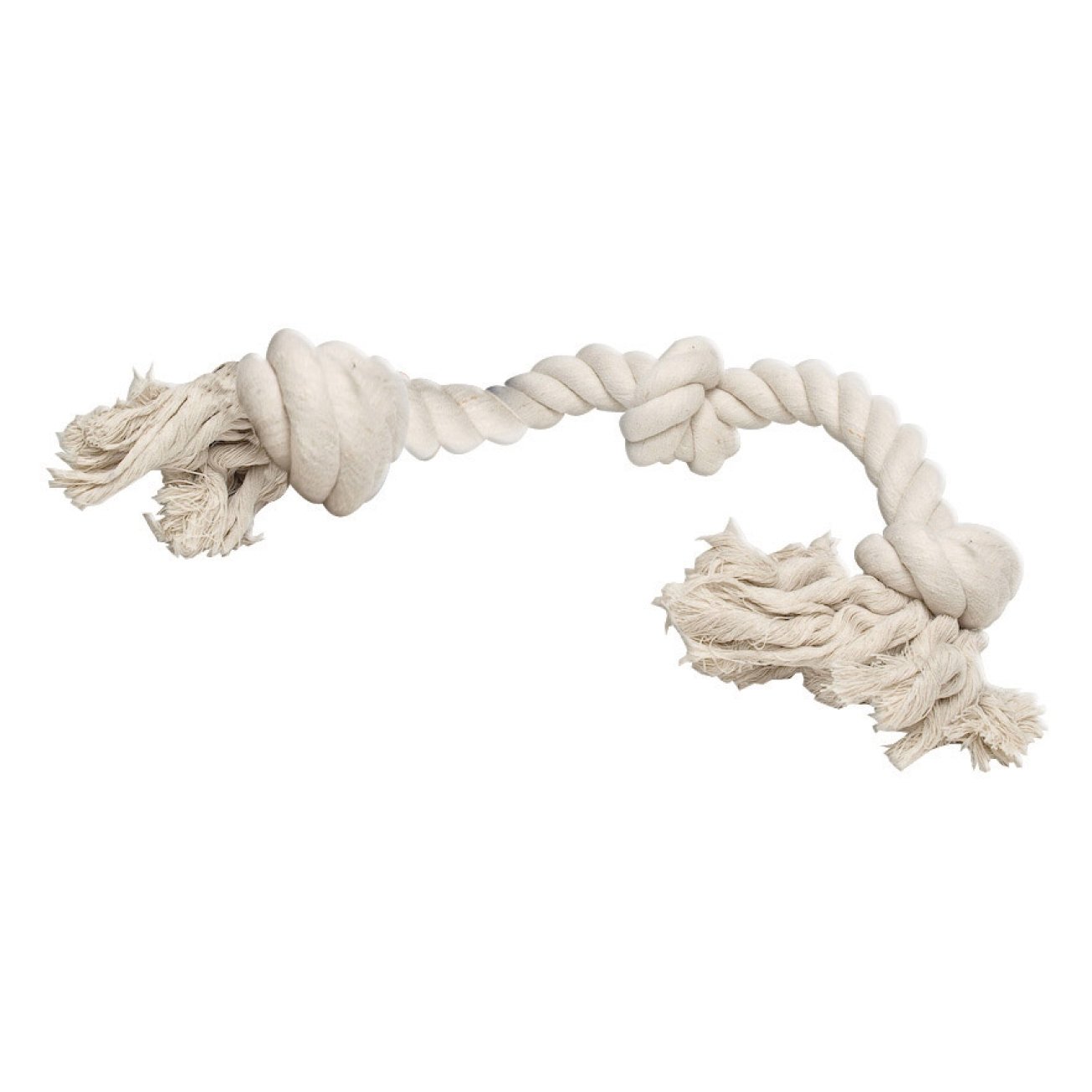 Boss Pet 03780 White Cotton Rope with Knotted Ends Dog Toy Tug