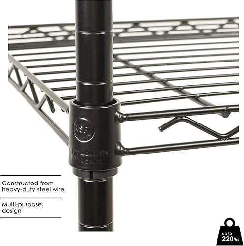 Miniatura 4 de Estantes de almacenamiento de 5 niveles resistentes (capacidad de 750 libras) para almacenamiento de cocina, garaje, estantería industrial de