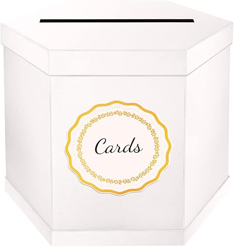 ROSEGLD Caja de tarjetas, caja de recepción de tarjetas de 12 x 10 x 10 pulgadas, elegante caja de tarjetas para bodas, graduaciones, cumpleaños,