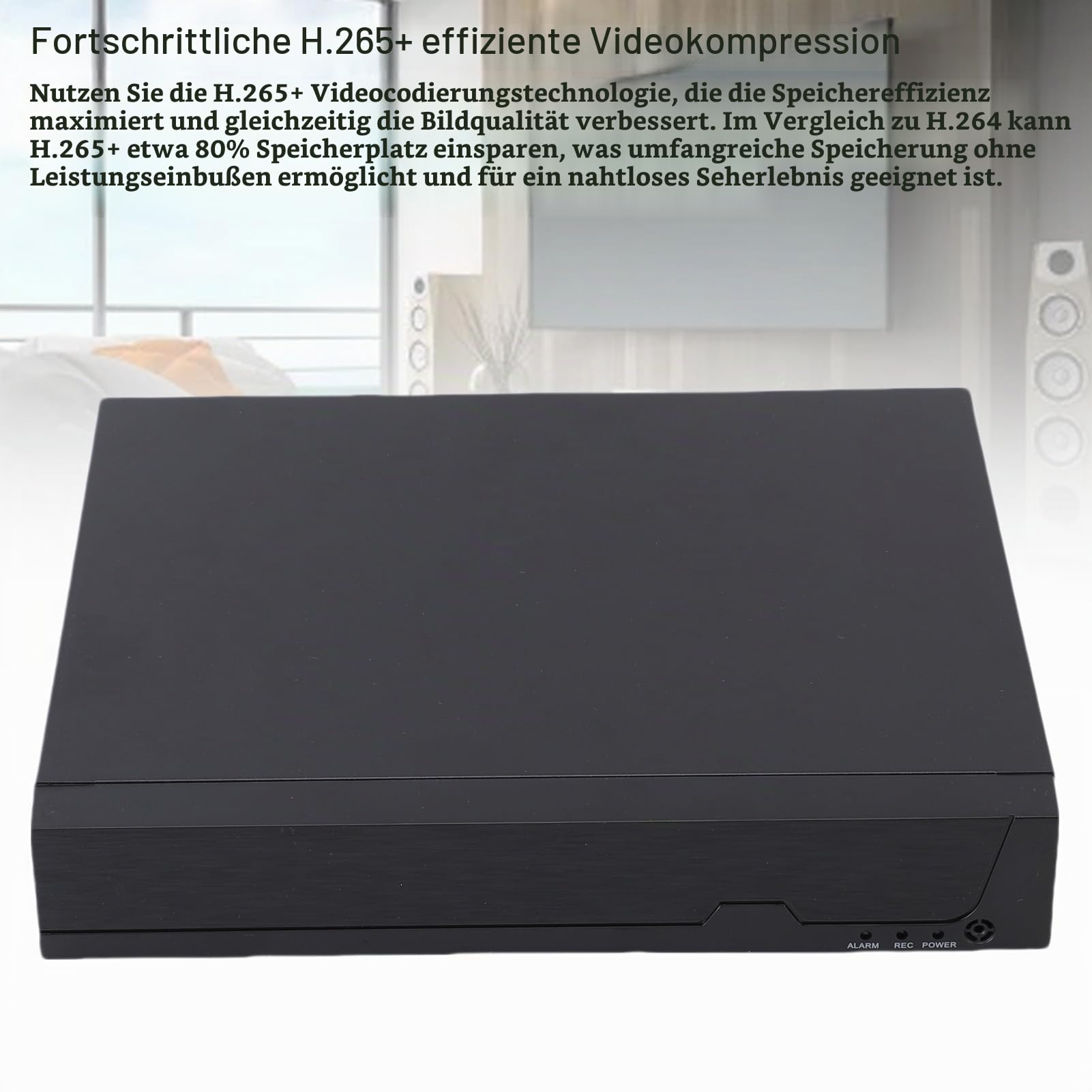 8CH POE NVR, 4K -Netzwerk -Video -Rekorder mit H.265+ Komprimierung und USB -Sicherung für Heimsicherheitssysteme, VGA HD -Displayausgabe (EU-Stecker)