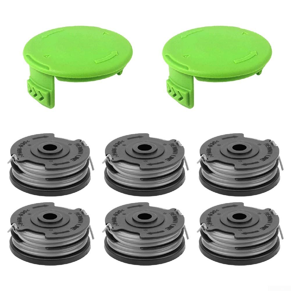 Replacement Spool for Greenworks 40V Grass Trimmer G40LT Series Includes 6 Double Threaded Spools and 2