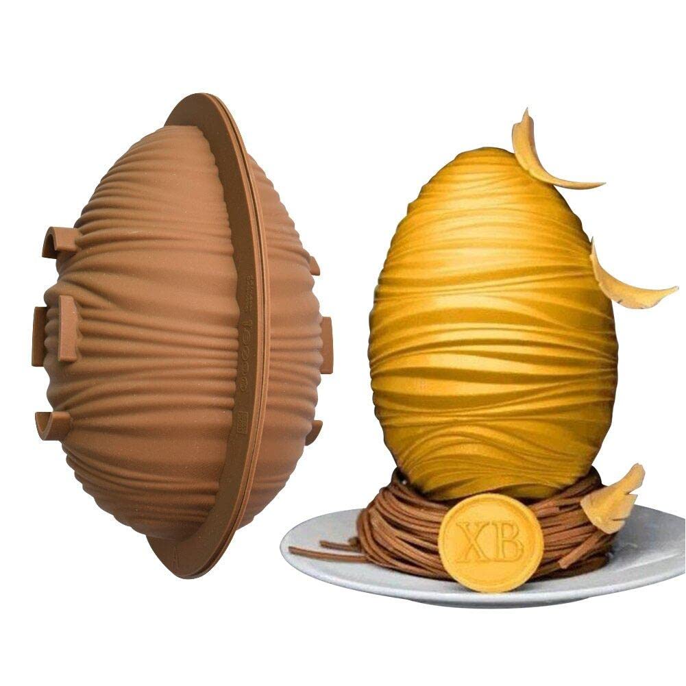 Lpitoy Style1 Easter Egg Chocolate Mold 3D Silicone Fondant Mould Non-Stick Dessert Baking Mould Durable Sugarcraft Mold