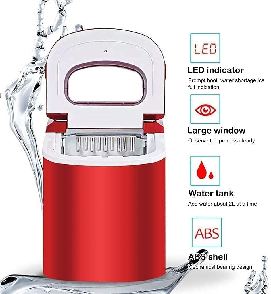 Ice Maker Countertop Machine 9 Ice Cubes Ready in 8 Mins Self-Cleaning LCD Display Electric Stainless Steel Ice Maker