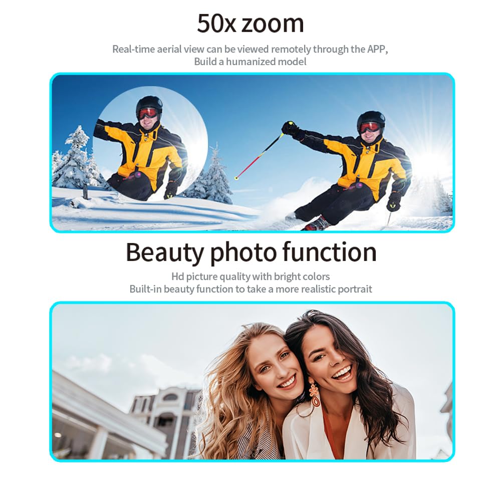 F168 Drone con Tripla Fotocamera HD, Motori Brushless, OAS Evitamento Ostacoli 360°, EIS Anti-Sballottamento, Batteria 2200mAh - Drone Pieghevole con Custodia