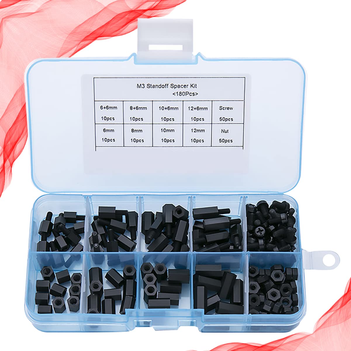 HEALLILY 360pcs Nylon Thread Motherboard Spacer Standoffs with Storage Box for Electronics and Boards Plastic Isolation Columns for Projects and Repairs