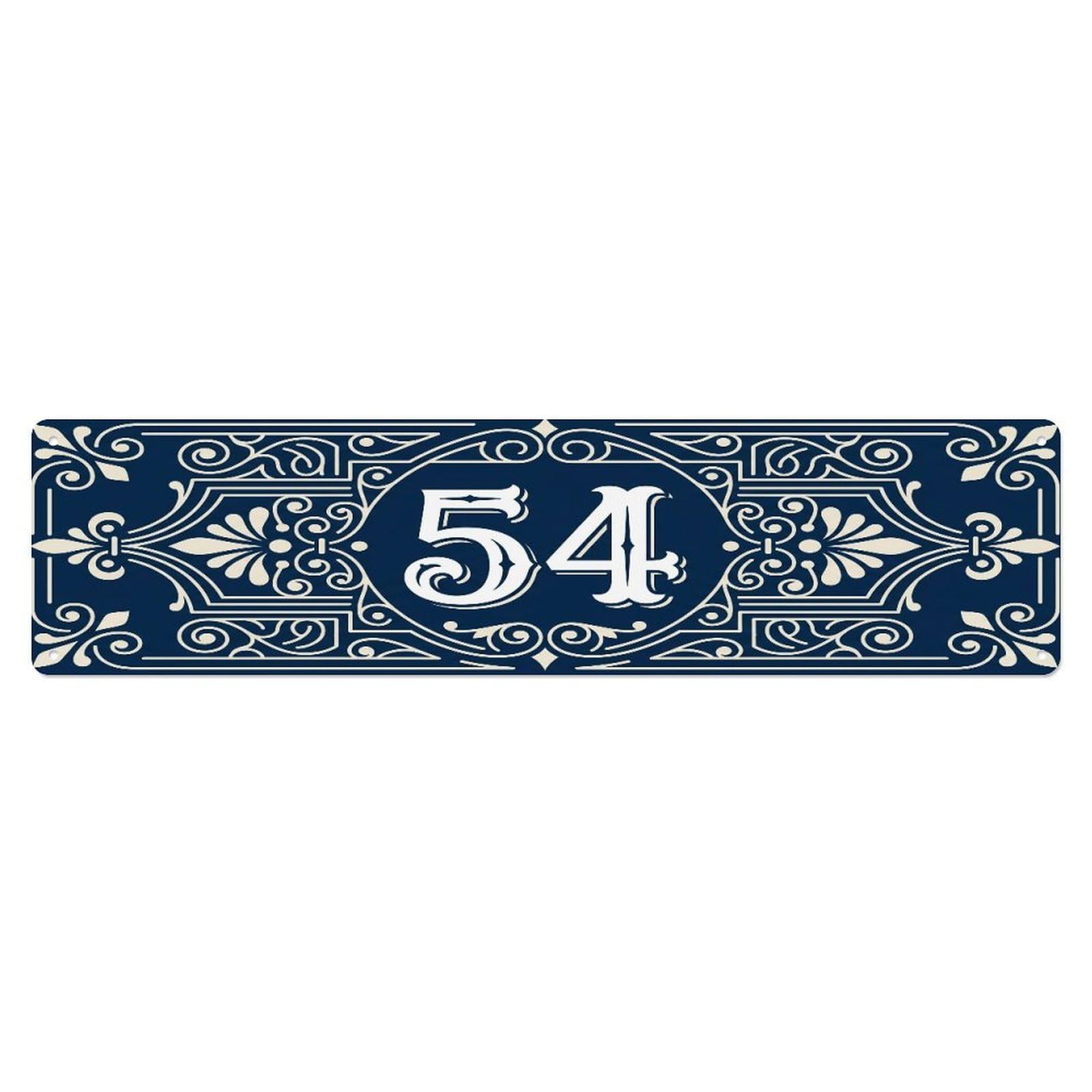 Fqcyn Style Metal Tin Sign Vintage House Door Number 54