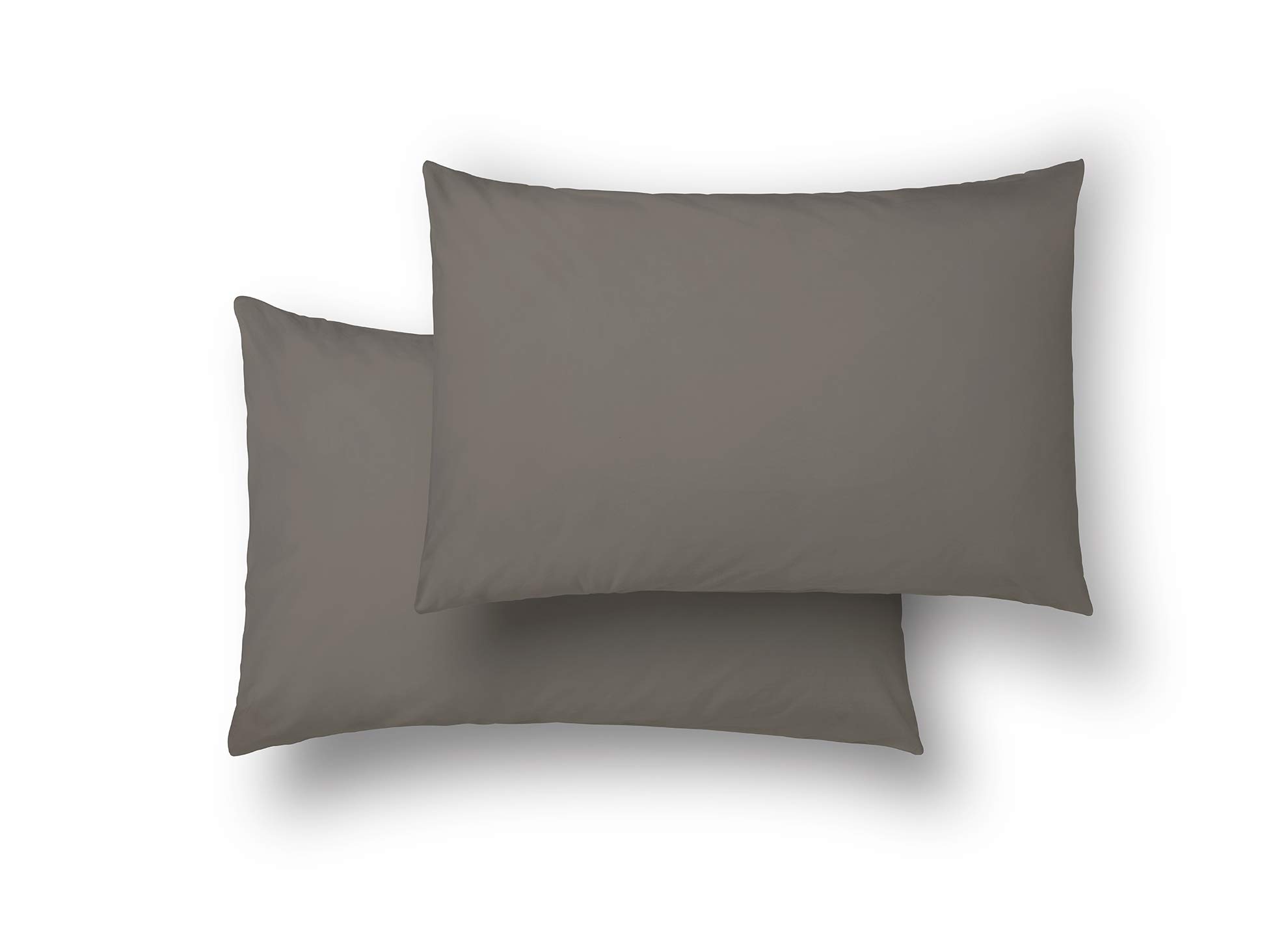 Federa Cuscino Bicolore Sancarlos - 100% Cotone Percalle 45x155cm, Grigio Scuro - Foto 9