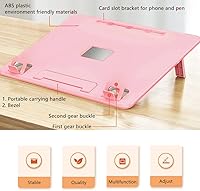 Vista 6 de Escritorio portátil para computadora portátil, bandeja de regazo para computadora portátil, mesa para comer, escribir, soporte ajustable