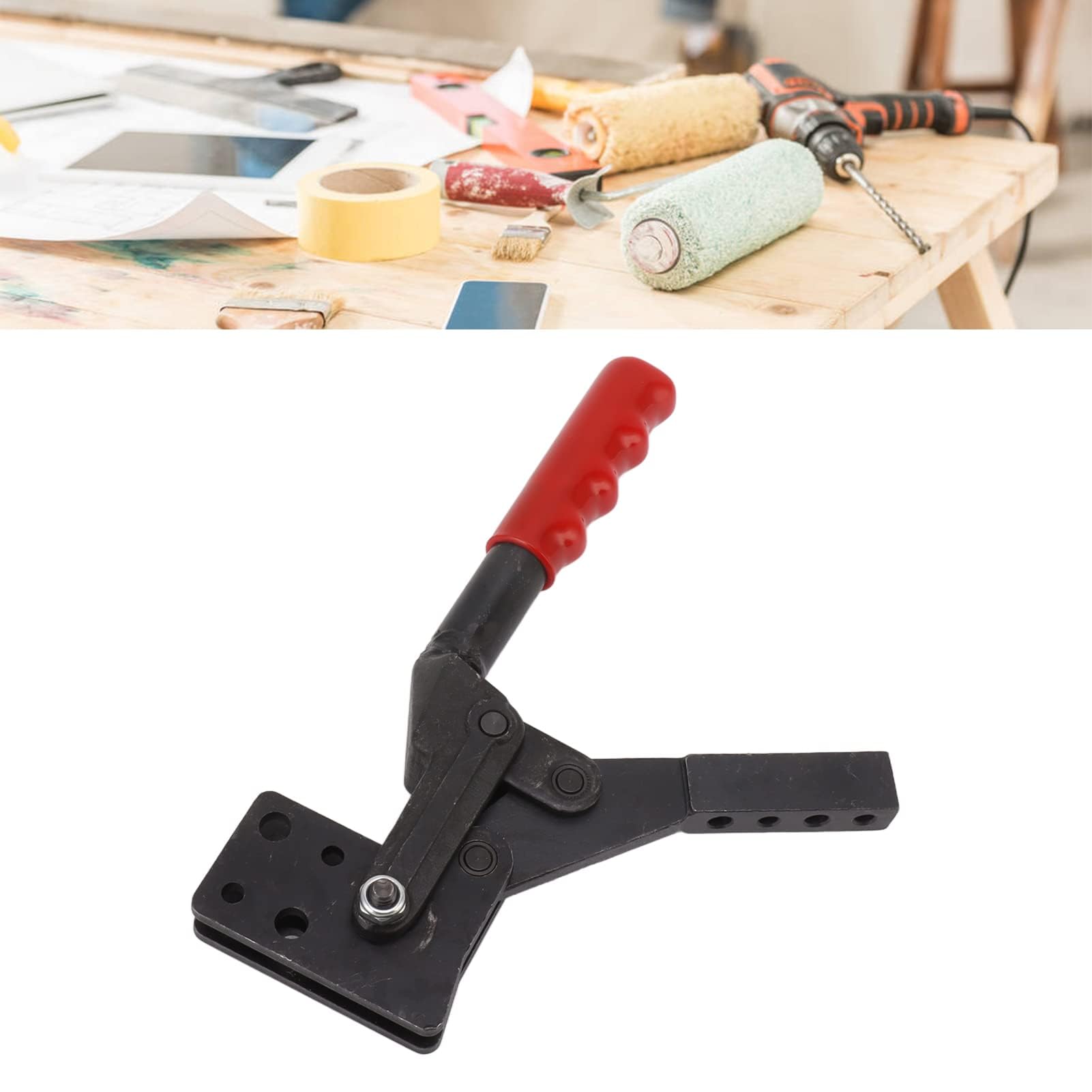Abrazadera de palanca, abrazadera de acero al carbono resistente, fuerza de 700 kg, mango de presión de 200 grados, para puertas de coche, operaciones mecánicas y aplicaciones de soldadura GH 70730A