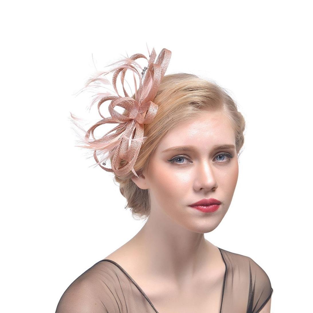Fascinator Pillbox Hats Flower Net Mesh Hat Ribbons and Feather Veils Hat | Party Headdress Wedding Hat with Flower Veil Feather Hairclip Wedding Hats for Women