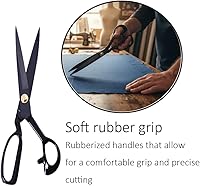 Vista 3 de LNKA Tijeras de costura para tela, color negro, profesionales, resistentes, tijeras de acero de alto carbono de resistencia industrial para cuero