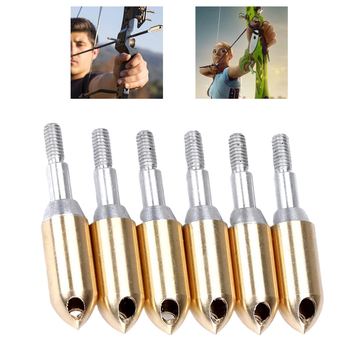 Conseils de Pointe de flèche, têtes de tir à l'arc cuivré sifflet Arrowhead extérieur extérieur sifflonnez Arrow Broadhead 6pcs
