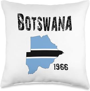 Botswana Map Flag EST. Throw Pillow
