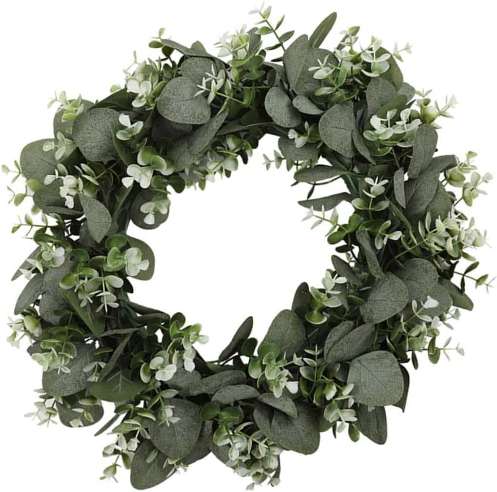 Faux Green Eucalyptus Wreath for Wall and Door Decor