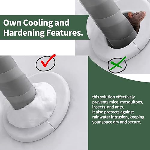 Miniatura 7 de Masilla selladora impermeable, paquete de 16 masillas de sellado blanco, sellado de conducto impermeable, barro de reparación rápida para conexión