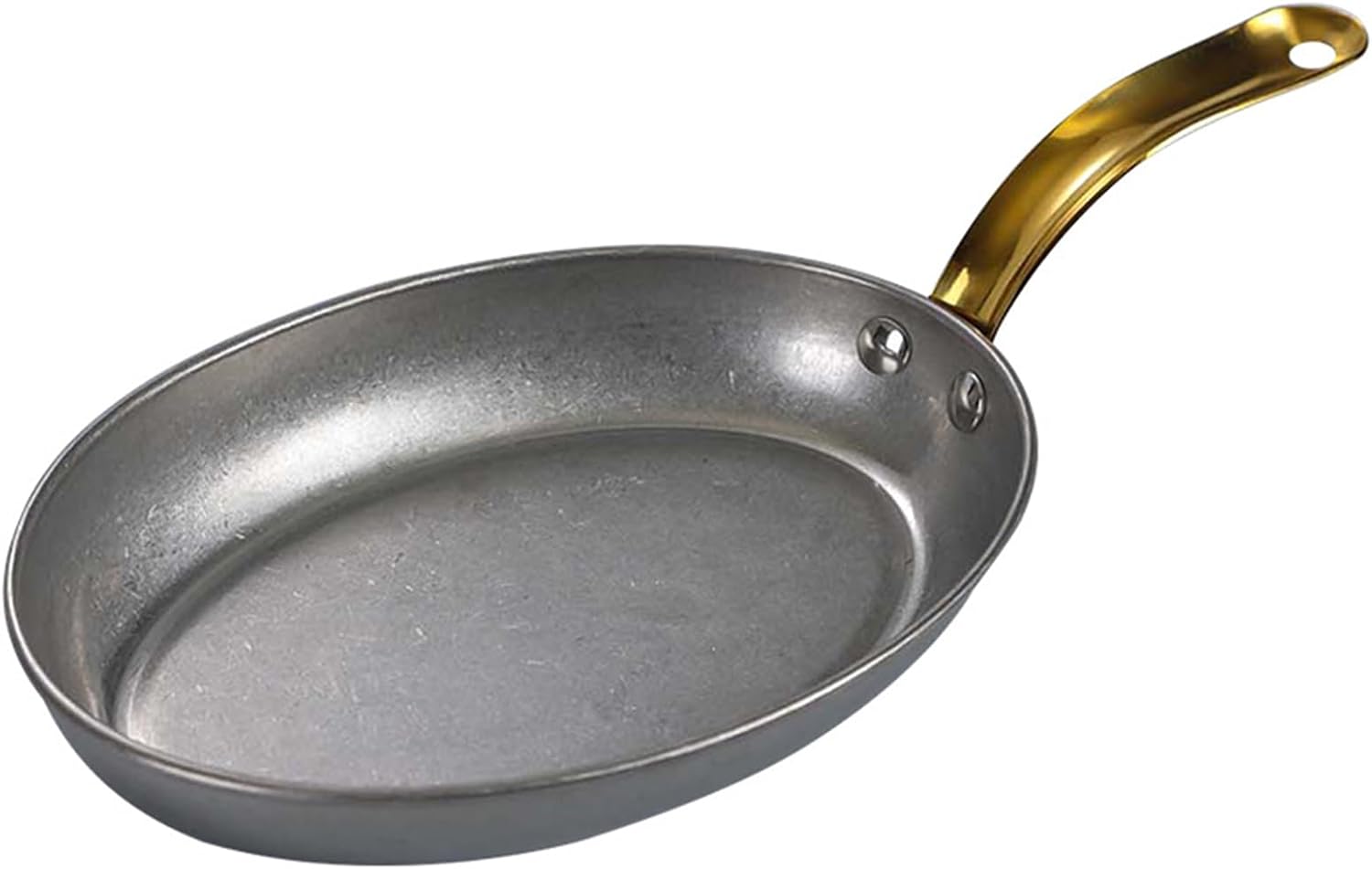 Stainless Steel Sish Paella with Single Handle, Oval Seafood Paella Pot Non Stick Frying s Paella Dish for Homes Or Restaurants, Silver, 20cm,22cm
