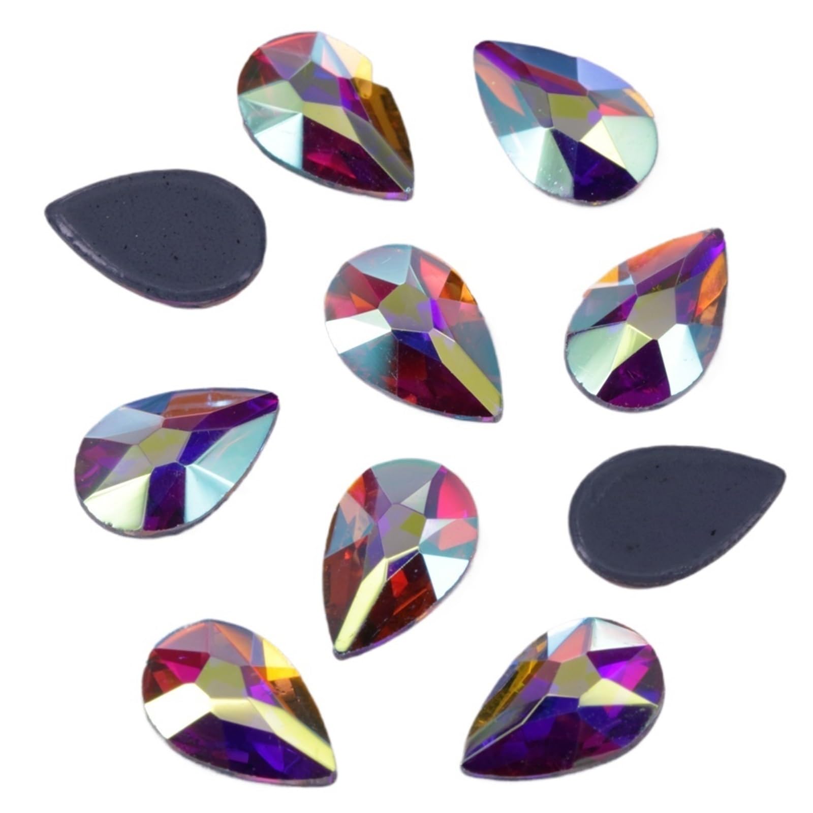 Strass Thermocollant Cristal AB Poire 5x8mm pour Réparer et Décorer sans Couture 360Pcs