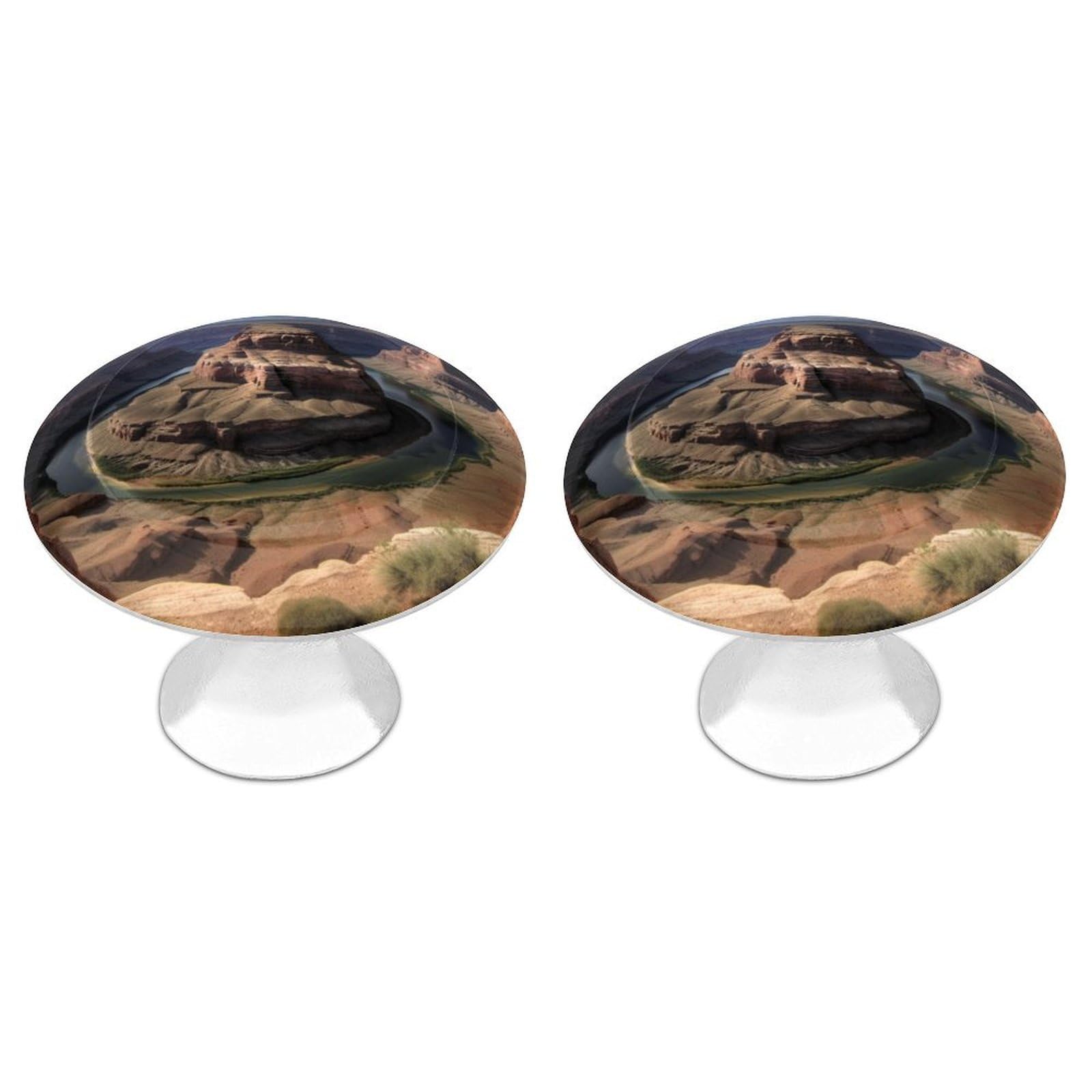 Fekiloot White Grand Canyon Arizona Cabinet Knobs For Kitchen Ornament, Round Zinc Decorative Drawer Pulls For Cabinets Trendy, Dresser Drawers Pulls Bathroom Dresser Knob With Screw