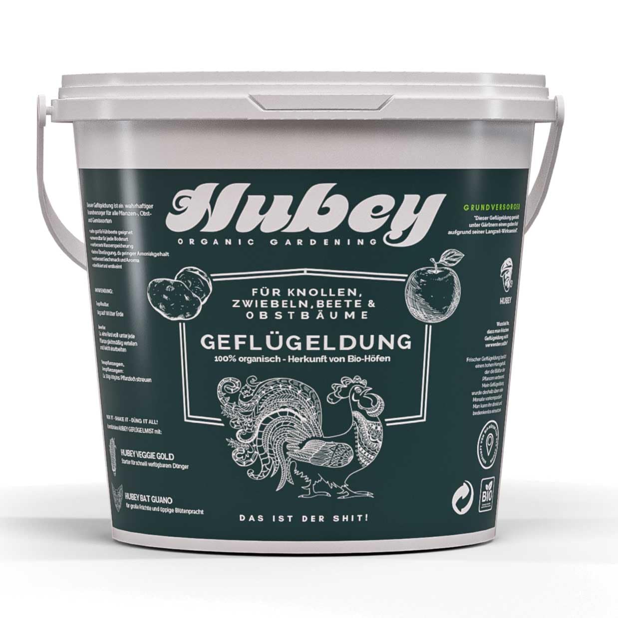 HUBEY GBS Starter Kit – Organischer Bio Dünger Set für 100L Erde – Grow & Bloom Düngerset mit Wurmhumus, Guano, Vinasse, Mykorrhiza & Bentonit – für Gemüse, Kräuter & Pflanzen