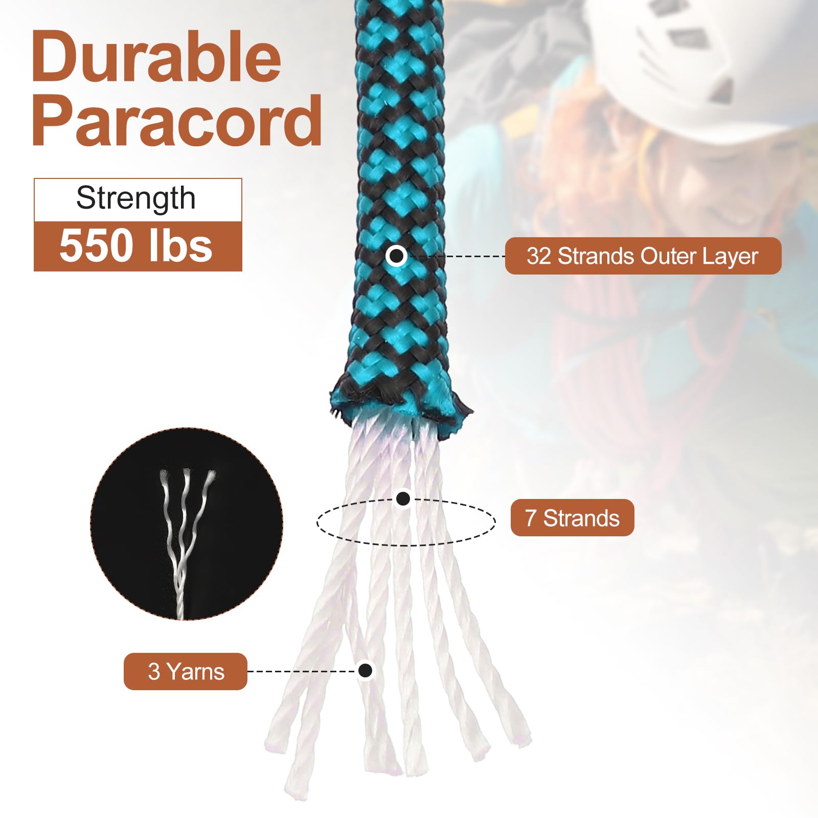 Corde Paracorde 550 4 Mm - 7 Brins - Longueurs 5/15/30 M Pour Randonnée Camping Survie