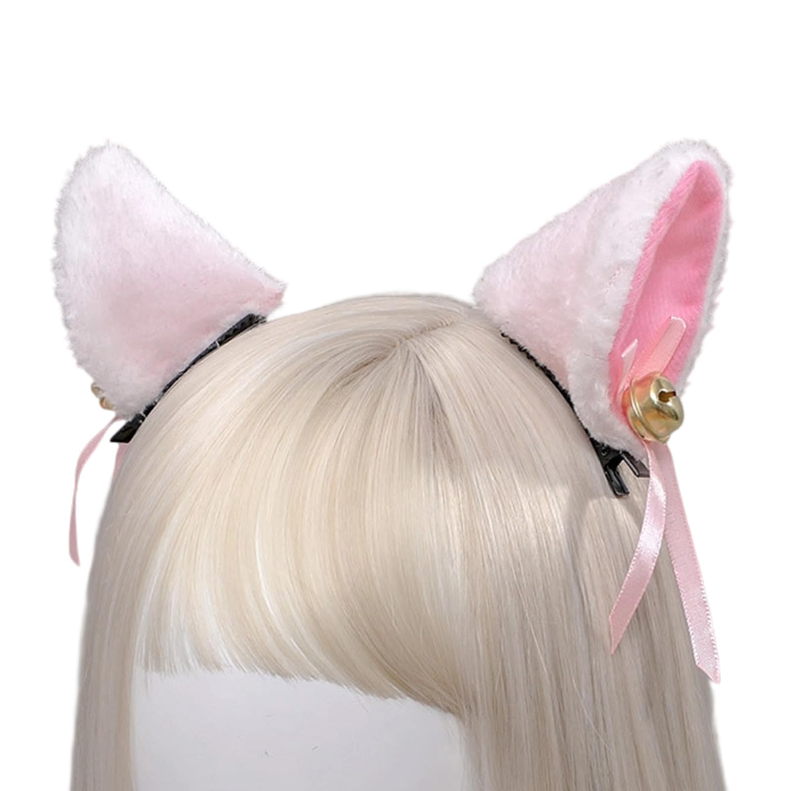 MICFENY Artificial Cats Ear Hair Clip Hairpin with Bows Animal Ear Barrette Costume for Halloween and Cosplay