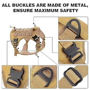 Plutus Pet Tactical Dog Harness with All Metal Buckles Adjustable Nopull Service Dog Vest with Molle System for Small Medium Large Dogs khaki M  Cucciolini Doodles Plutus pet tactical dog harness with all metal buckles adjustable no pull service dog vest with molle system for small medium large dogs khaki m   cucciolini doodles