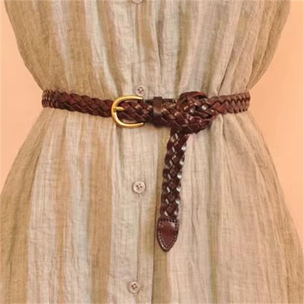 Cinturones Trenzados Cinturón Decorativo Trenzado Mujer Marrón