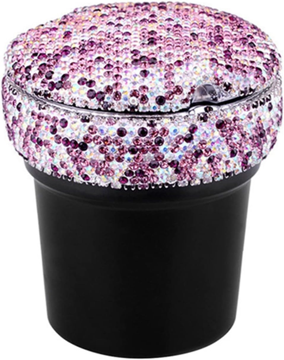 Ashtray Portable Car Ashtray With Led Light Crystal Car Ash Tray Ashtray Storage Cup Holder For Car Accessories Outdoor Travel, Home Use Ashtrays (Color : Style 4) (Style 4)