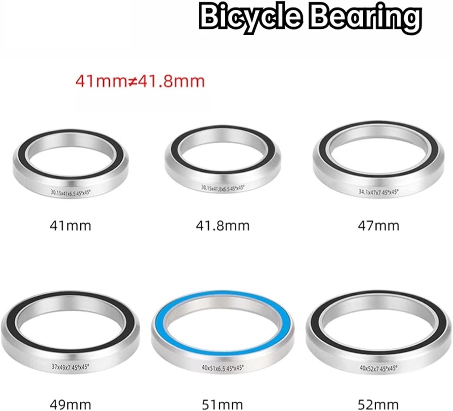 1PCS MH-P03K 30.15x41x6.5 36°x45° Bicycle Front Folding Bearing Center Shaft Bicycle Bowl Group Bearing