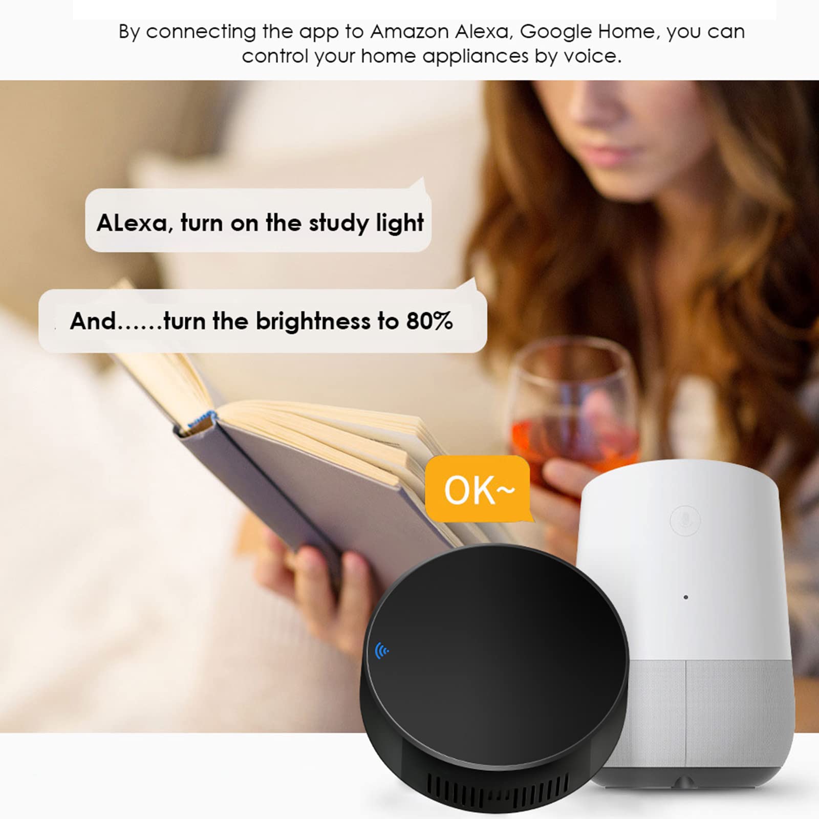 para TUYA - Mando a distancia universal IR WiFi IR con control por voz para ventiladores RF, televisores, aire acondicionado, cortinas eléctricas