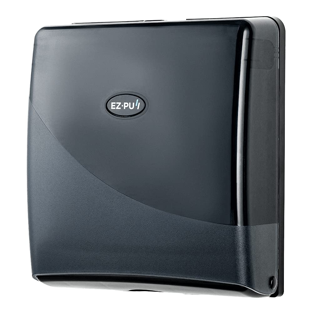 EZ-Pull 3210B-EZ Dispensador de Toallas de Papel montado en la Pared, Soporte para Toallas de Mano Delgado para Cocina, baño, Oficina, para Uso con Toalla de Mano EZ-Pull P2F5, Negro, 10 x 9.2 x 3.5