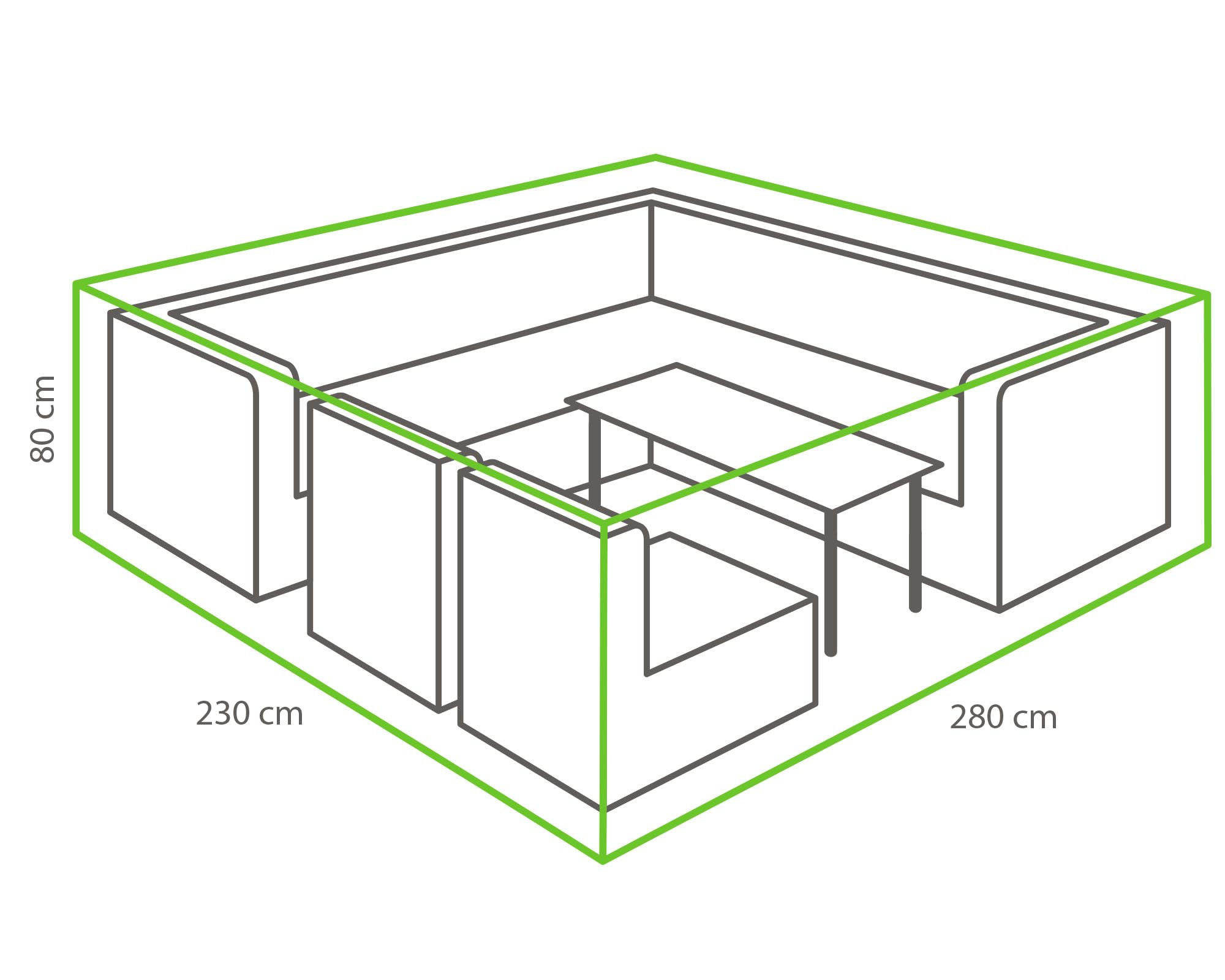 Gardissimo Premium Abdeckung Gartenmöbel 350470 Lounge Set 280x230x80cm | Wasserdicht, UV beständig, Atmungsaktiv, Regenschutz, Schutzhülle für Terrassenmöbel