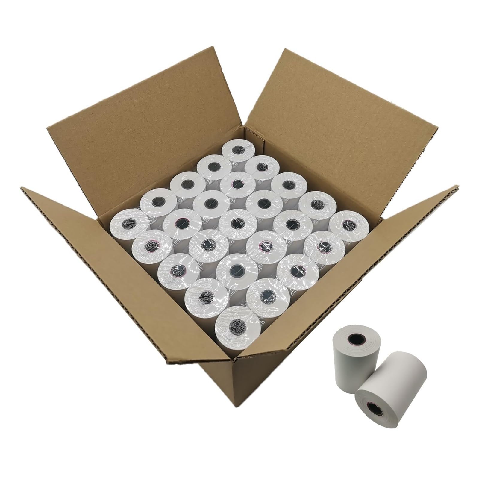 Thermobelegpapierrollen fuer Registrierkassen und POS-Drucker | 50 Rollen fuer Belegdruck