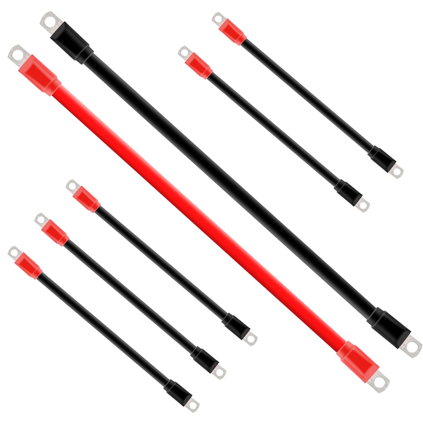 JESTMOTOR 7 Pcs Golf Cart Battery Cables Wiring Kit 4 Gauge Flexible Club Car Precedent Battery Cables for 1994-Up 2 Awg 36 Volt 48v Golf Club Car