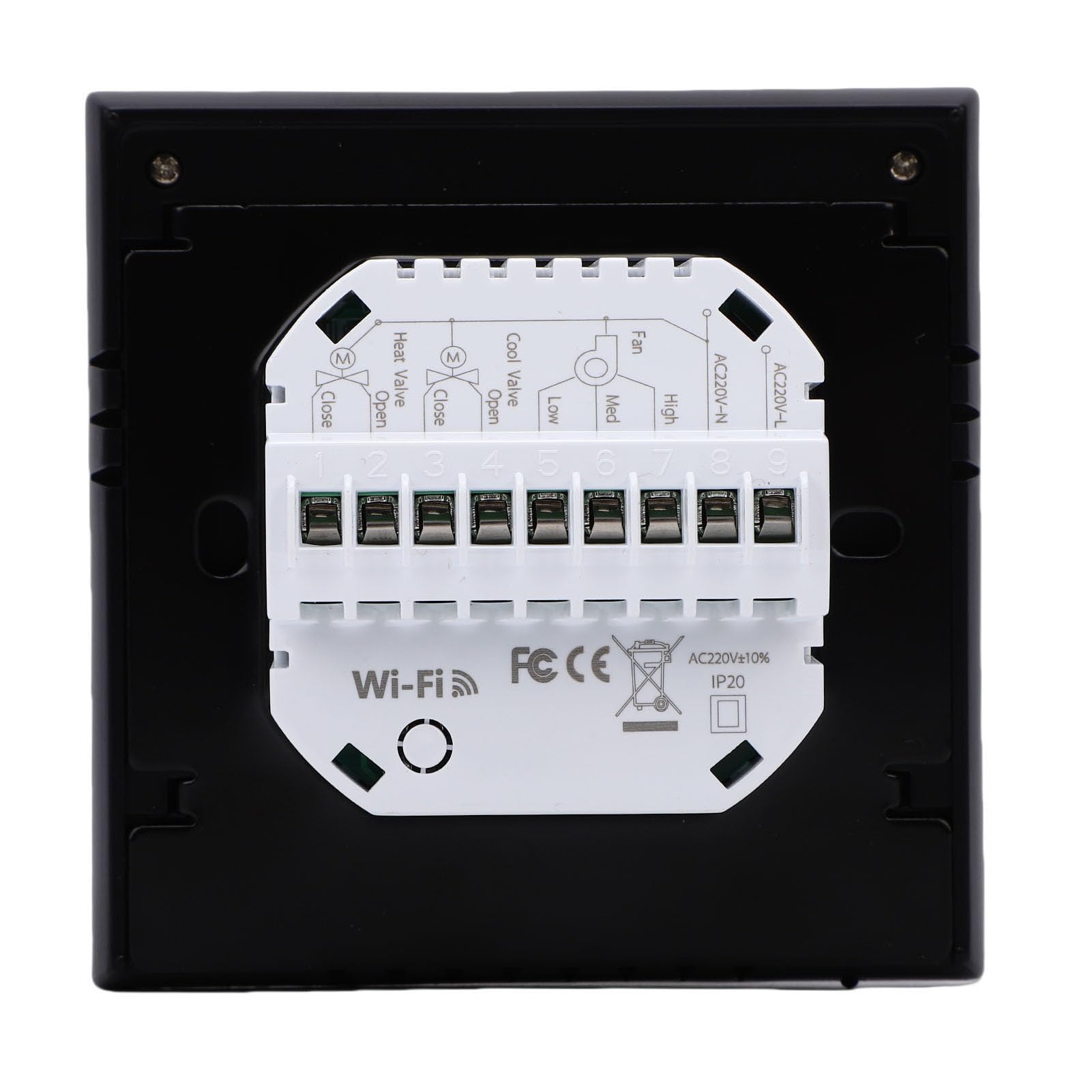 GOWENIC Inteligentny Termostat z Pokrętłem i Wi-Fi |Ekranowy Regulator Temperatury do Wodnego Systemu Ogrzewania Podłogowego HVAC, Kompatybilny z, Czarny