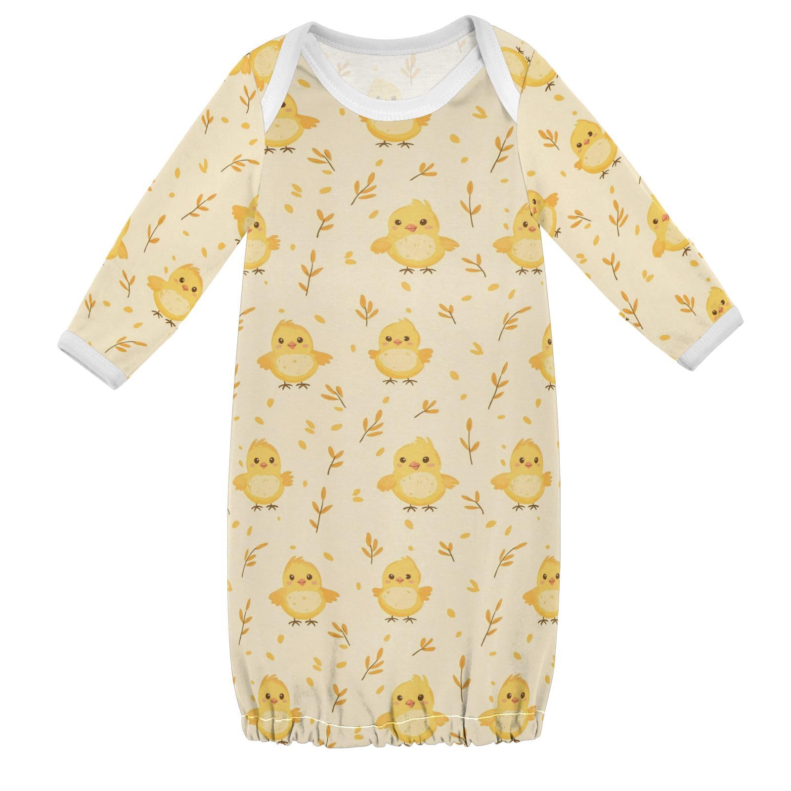 vvfelixl Baby Sleeper Gown for Newborn Boy Girls Cute Yellow Chicken Infant Nightgown for 0-3 Months