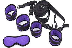 Bed Restraints Play with Adjustable Straps BDSM Fetish Bondage Kit with Handcuffs...