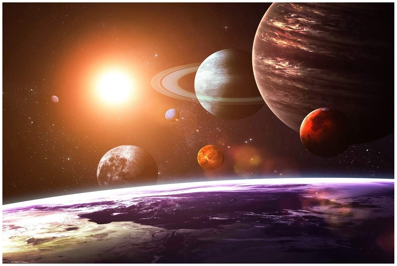 Amazon.co.jp: Potooart 宇宙と惑星のポスター キャンバス絵画