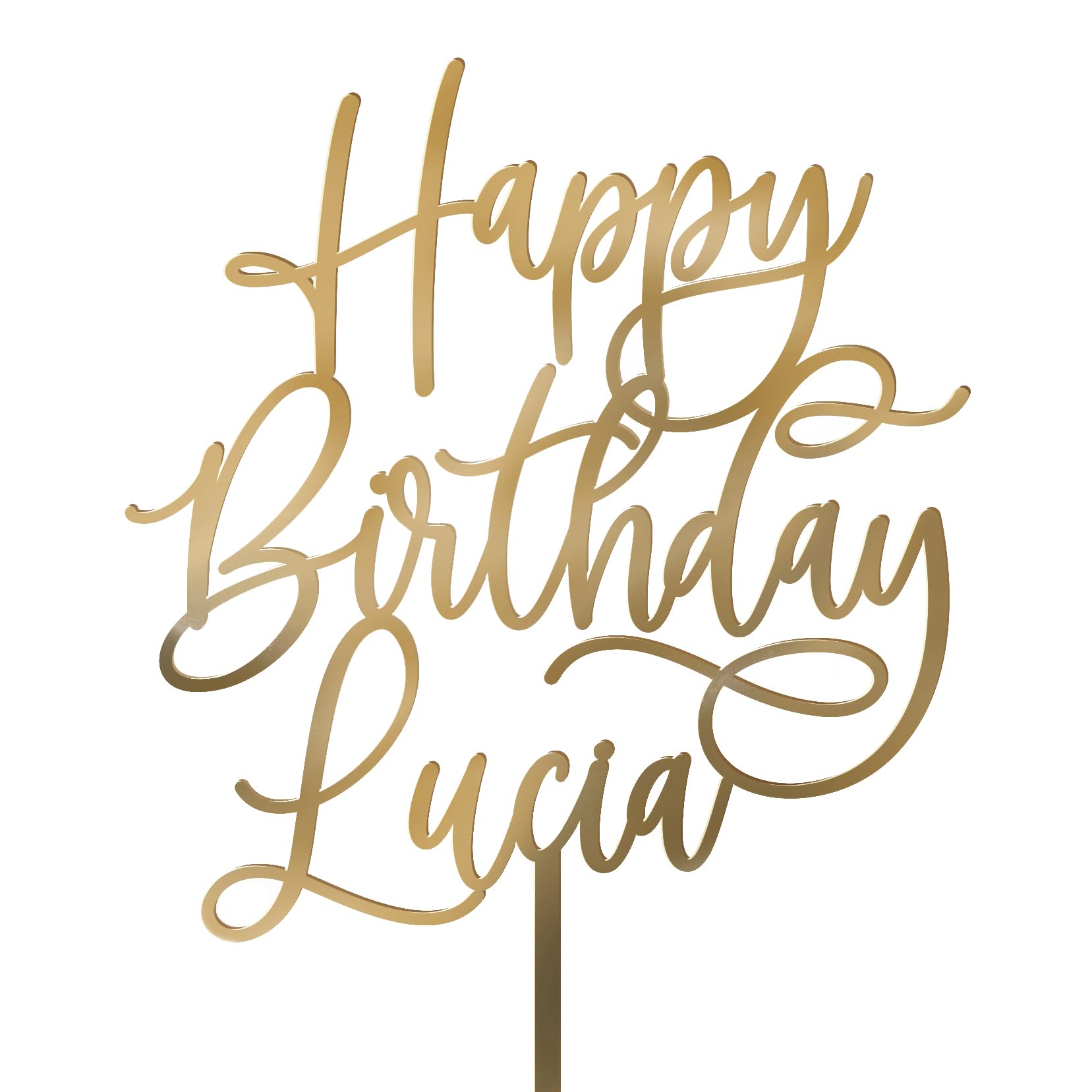 Personalized Birthday Cake Topper/Custom Script Cake Topper for Birthday and Party/Customizable Cake Topper/Gold Silver