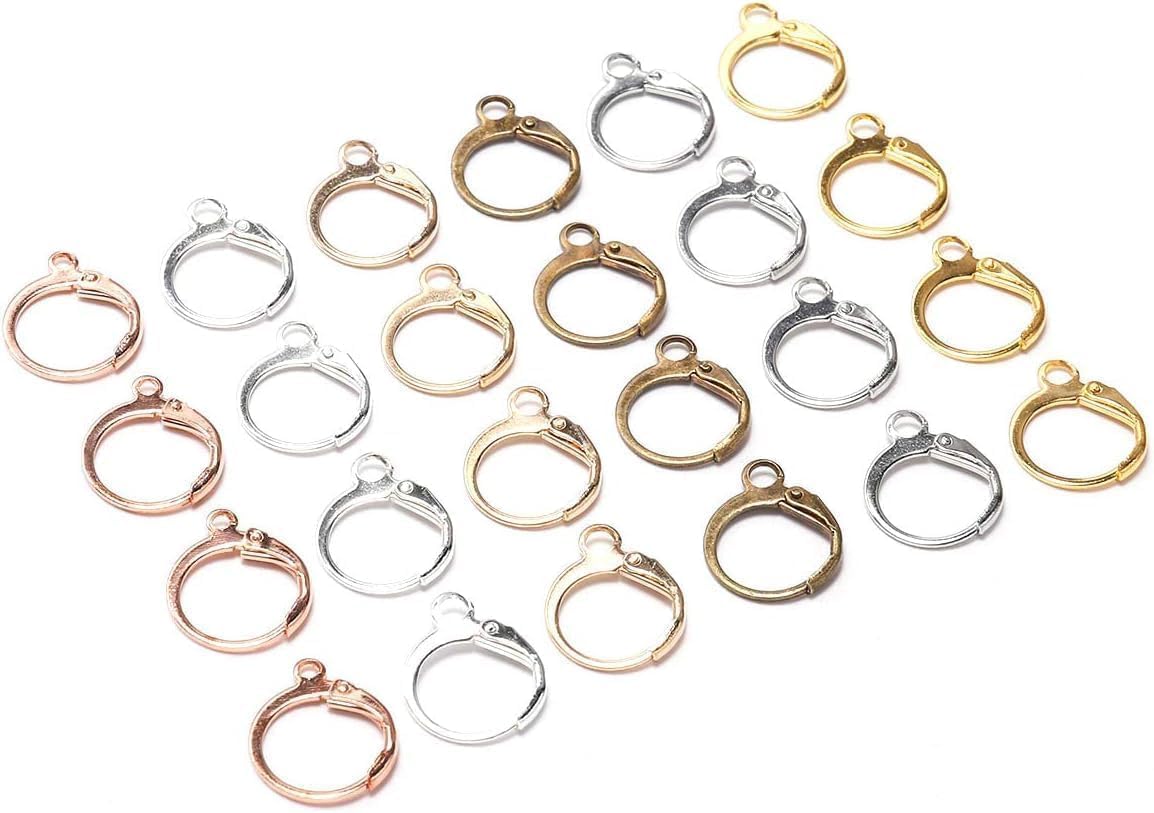 20 Pieces Surgical-Grade Stainless Steel Lever Earring Hooks - Open Loop Findings with 14×12mm Hoop Bases for DIY Jewelry Making Supplies (Brown) - Image 6