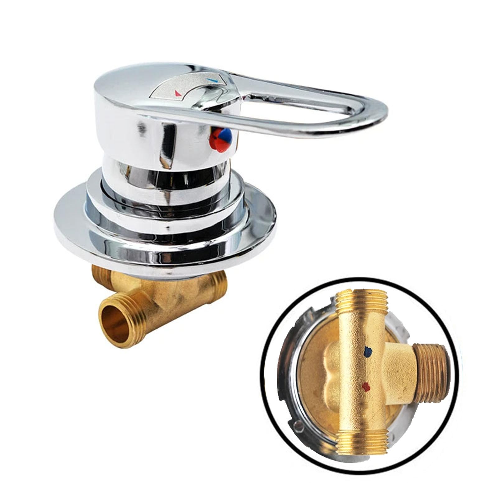 Mitigeur Robinets De Douche en Laiton Vanne De Dérivation Mélangeur D'eau Froide et Chaude Robinet De Baignoire Pour Salle De Douche/salle De Bain (Threaded)