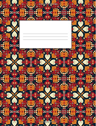 Cahier de composition 140 pages à petits carreaux motif arabesque grand format