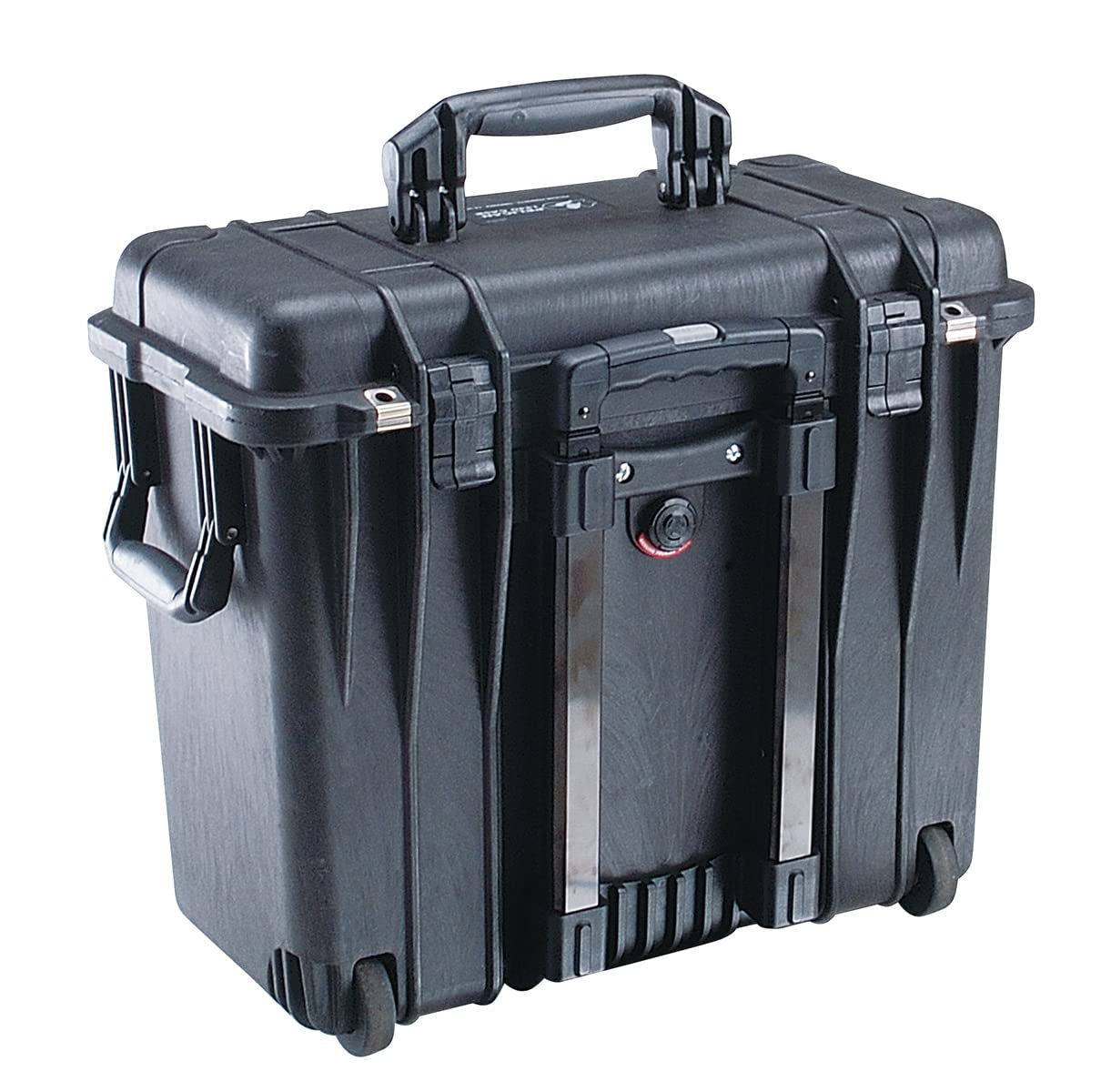 PELI 1440 Top Loader Koffer mit Rollen und Teleskopgriff, IP67 Wasserdicht, 34L Volumen, ohne Schaum, Farbe: Schwarz
