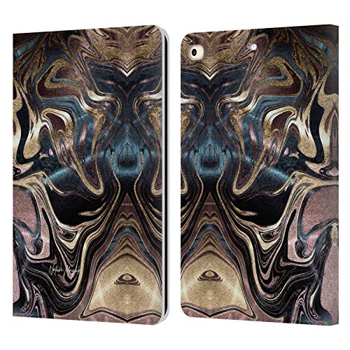 Étui portefeuille en cuir compatible Apple iPad 9.7 2017 2018 protection marbre