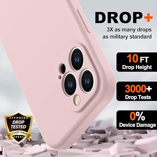 Miniatura 525 de BossKiss Funda compatible con iPhone 14 Pro, silicona mejorada [protección de cámara] [2 protectores de pantalla 9H], forro interior de microfibra