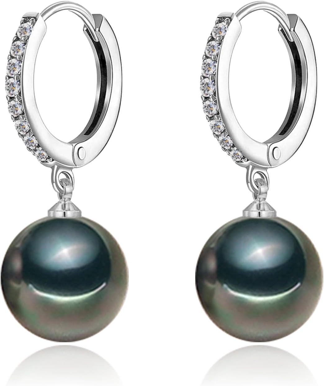 CTEWPearl Earrings for Women Pearl Dangle Earrings,Hypoallergenic CZ Hoop Earrings Lightweight Pearl Drop Earrings 18K Gold Plated Earrings