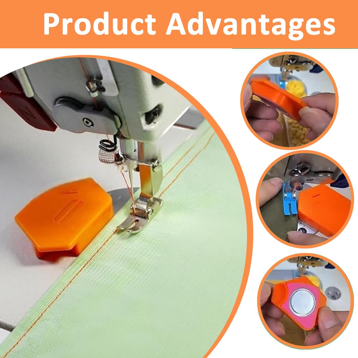 HASTHIP® Seam Guide for Sewing Machine, Polygonal Strong Magnet, Scale — Amazon image 6